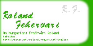 roland fehervari business card