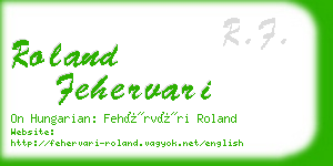 roland fehervari business card